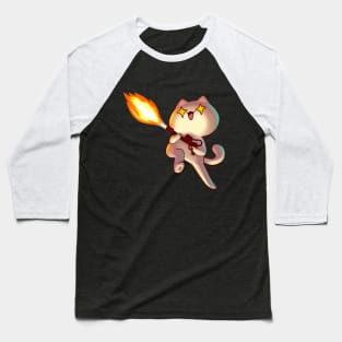 Flamethrower Cat Baseball T-Shirt